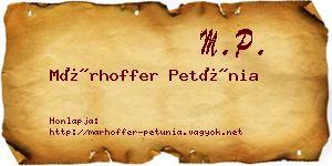 Márhoffer Petúnia névjegykártya